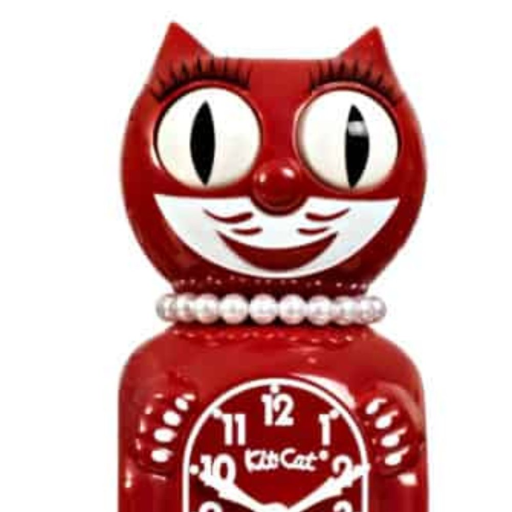 RETIRED LAST ONE! Space Cherry Red Lady Kit-Cat klock clock - Picture 6 of 6